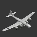 Vintage Silver Airplane Featuring Four Propellers Detailed Fuselage And Landing Gear